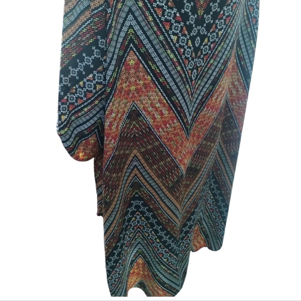 CATO Festival Boho Oversized Geometric Kaftan Dress Pancho Women's 22/24W Kimono - Picture 3 of 9